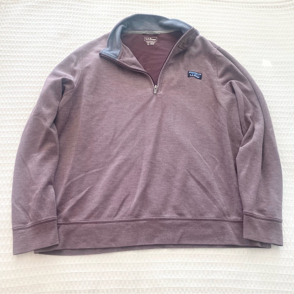 L.L. Bean Men's Zip-Up Sweater in Purple
